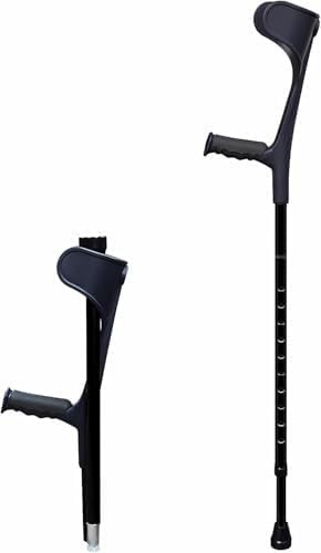 AngleMAX Mobility Black Folding Forearm Crutch, Adjustable Lightweight Aluminum