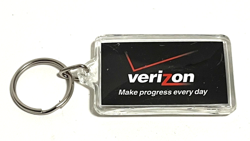 VERIZON Wireless Acrylic Plastic Rectangular Promotional Key Chain