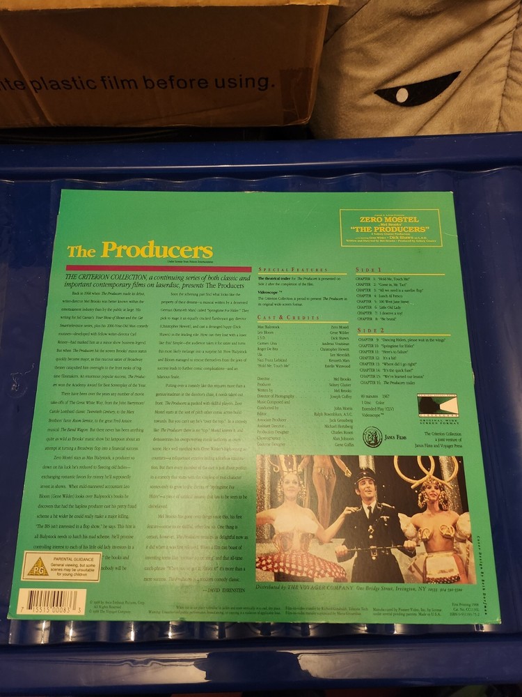 The Producers Criterion Collection Laserdisc