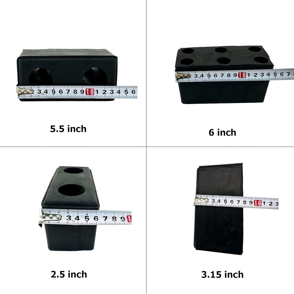 2 Pack Buffers Molded Rubber Bumper Block Dock Buffer 6x3x3 for Chassis/Trai...