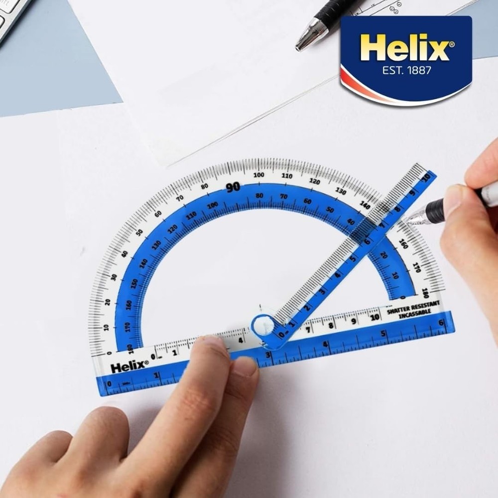 Lightweight 180° Protractor with Integrated Ruler - Perfect for Geometry Classes