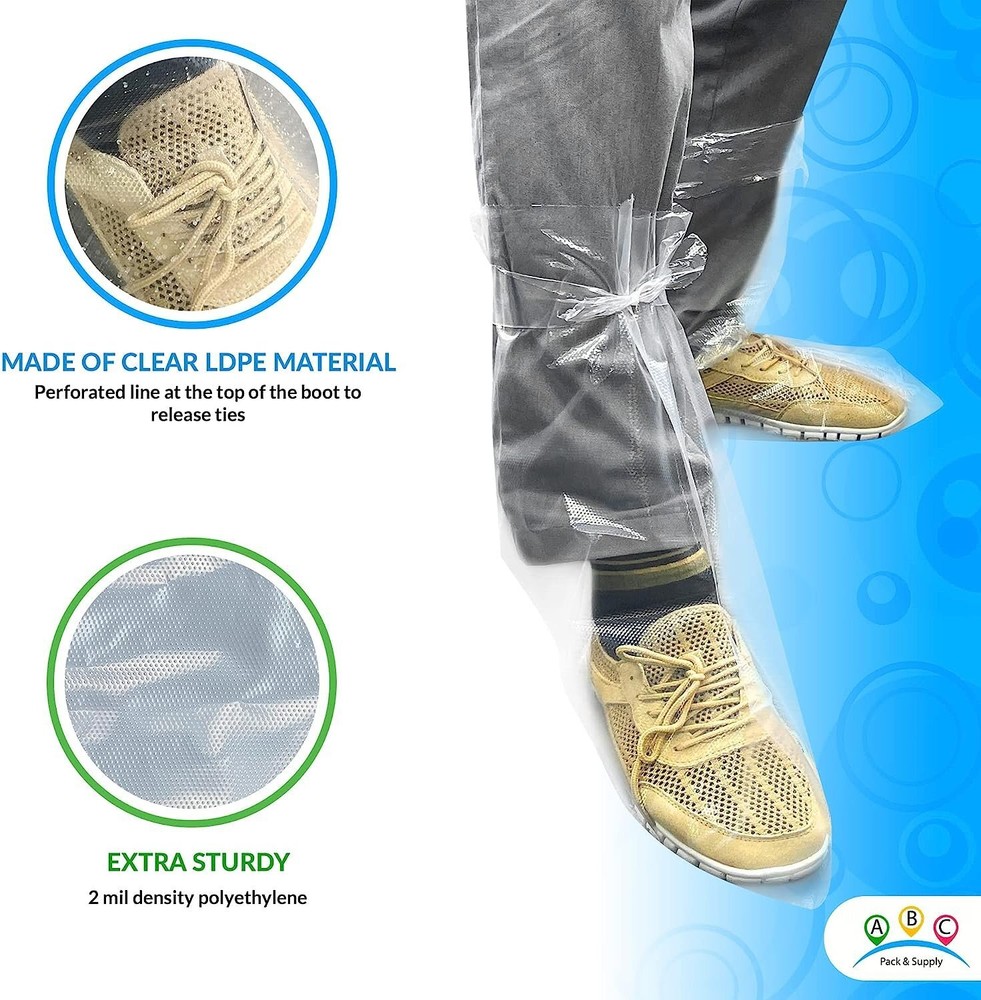 Waterproof Disposable Boot Covers, XL Size - 1000 Pack