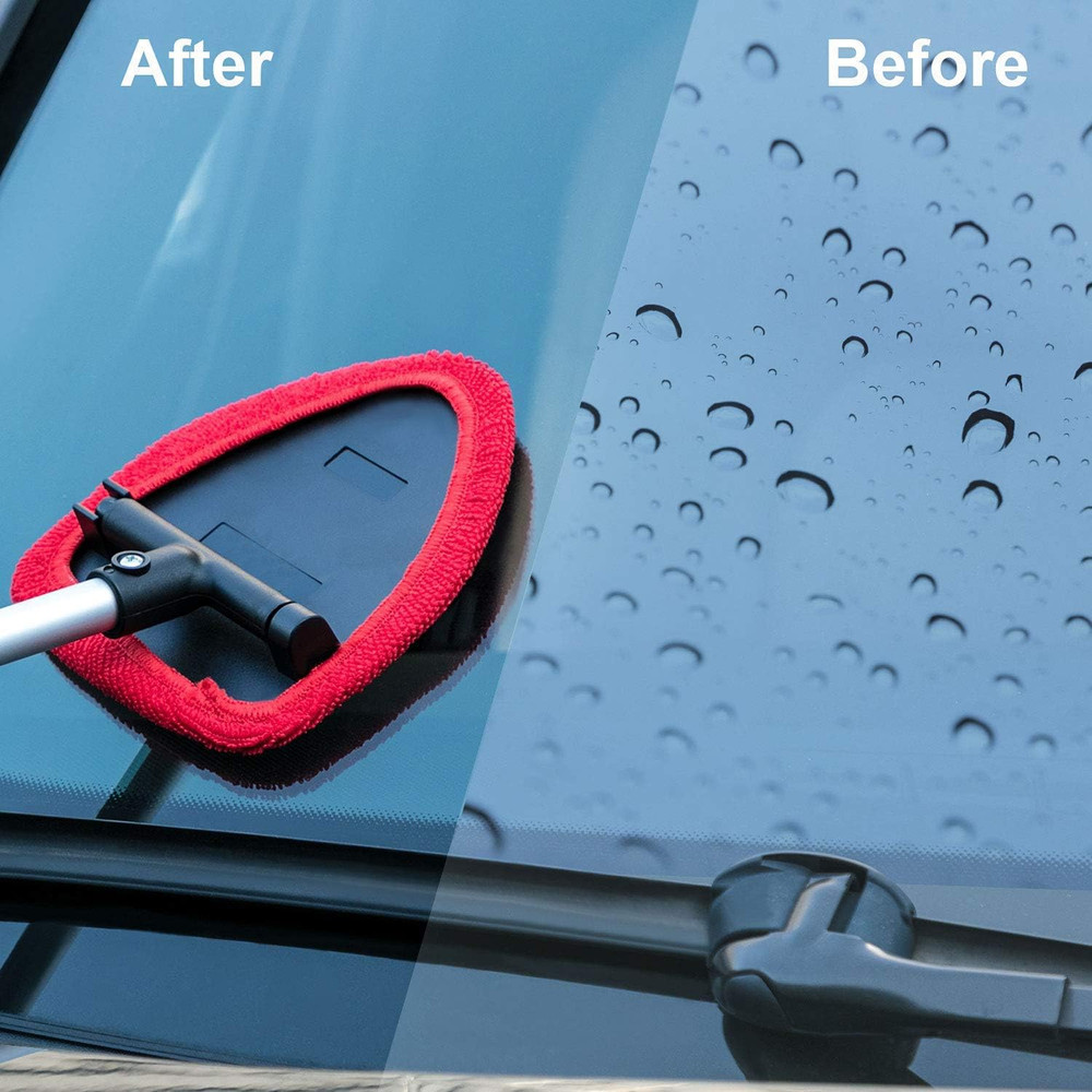 TAKAVU Windshield Window Cleaner Tool, Extendable Long-Reach Handle, Unique