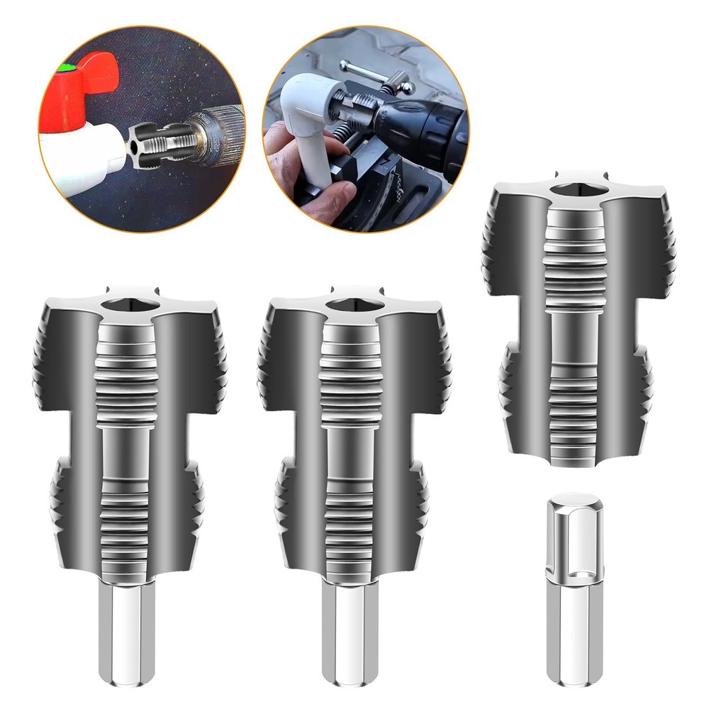 3x Integrated Internal & External Pipe Threading Tool PVC Pipe Thread Cutter