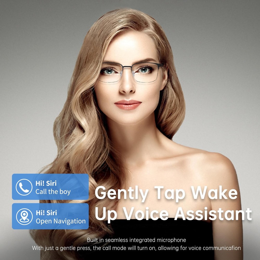 Smart Glasses with Open Ear Design, Polarized Lenses, Bluetooth Audio Features