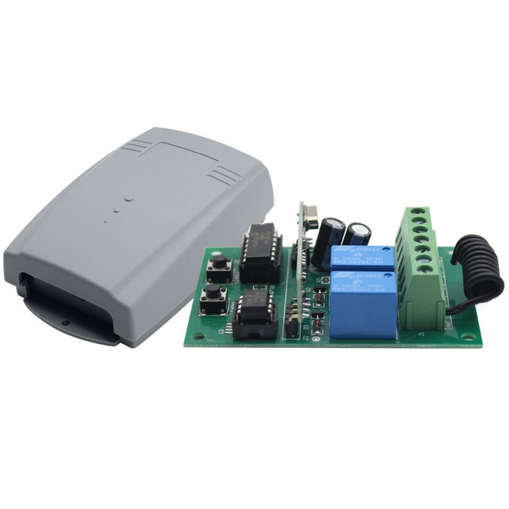 Rolling Code Universal 2-Channel Remote Control Switch Receiver Motor