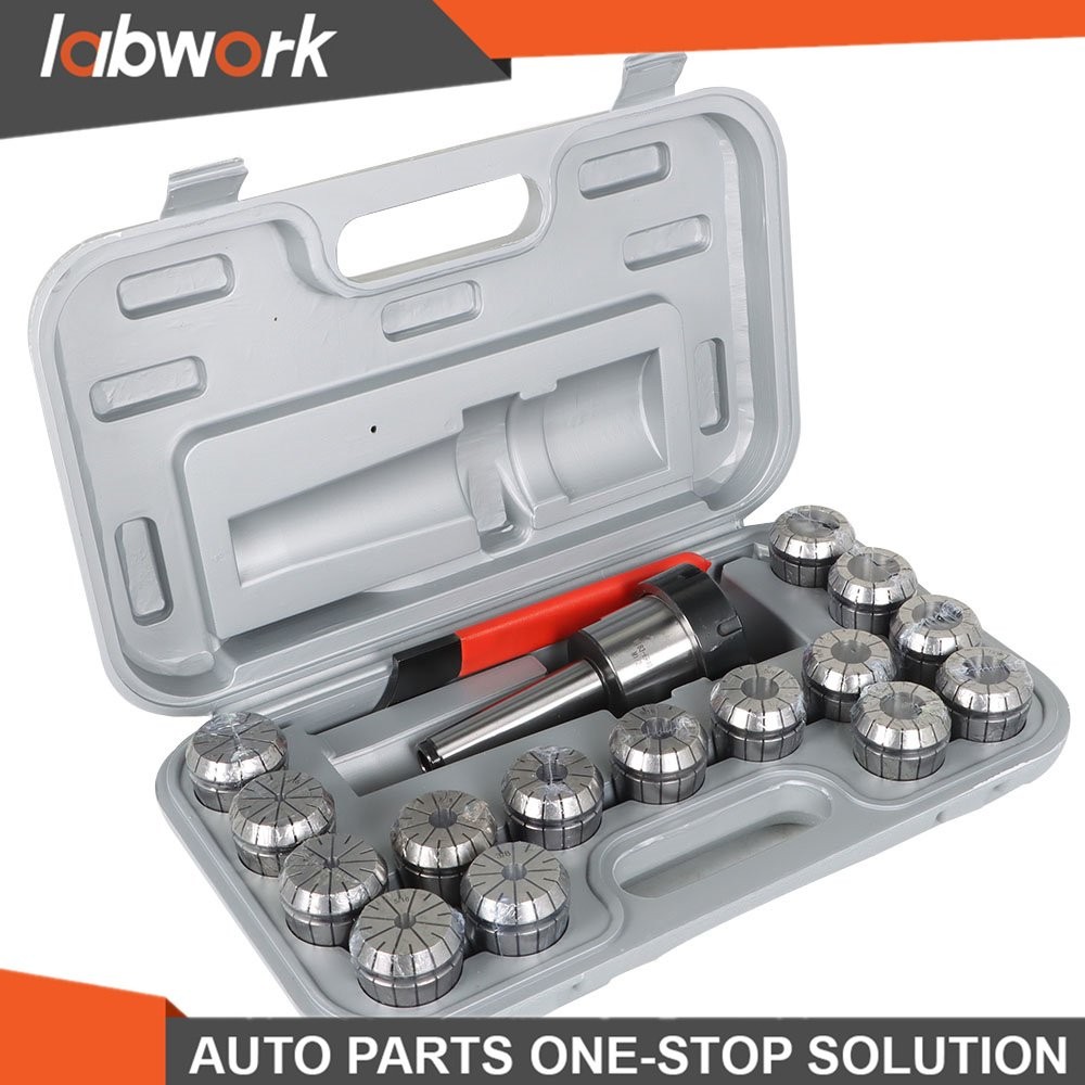Labwork 17Pcs MT3 ER-40 Set Spring Collet Chuck Set 0.015" Precision