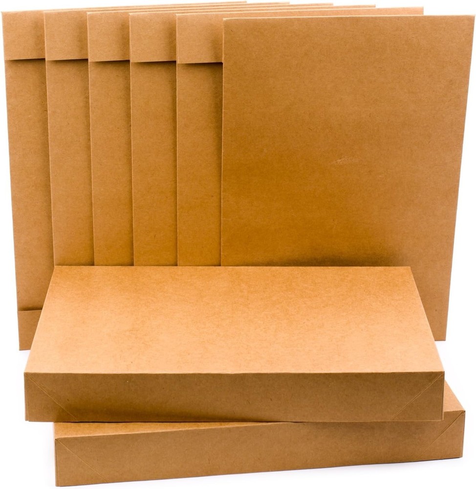 Medium Gift Boxes with Lids (5 Shirt Boxes, Kraft) for Brown