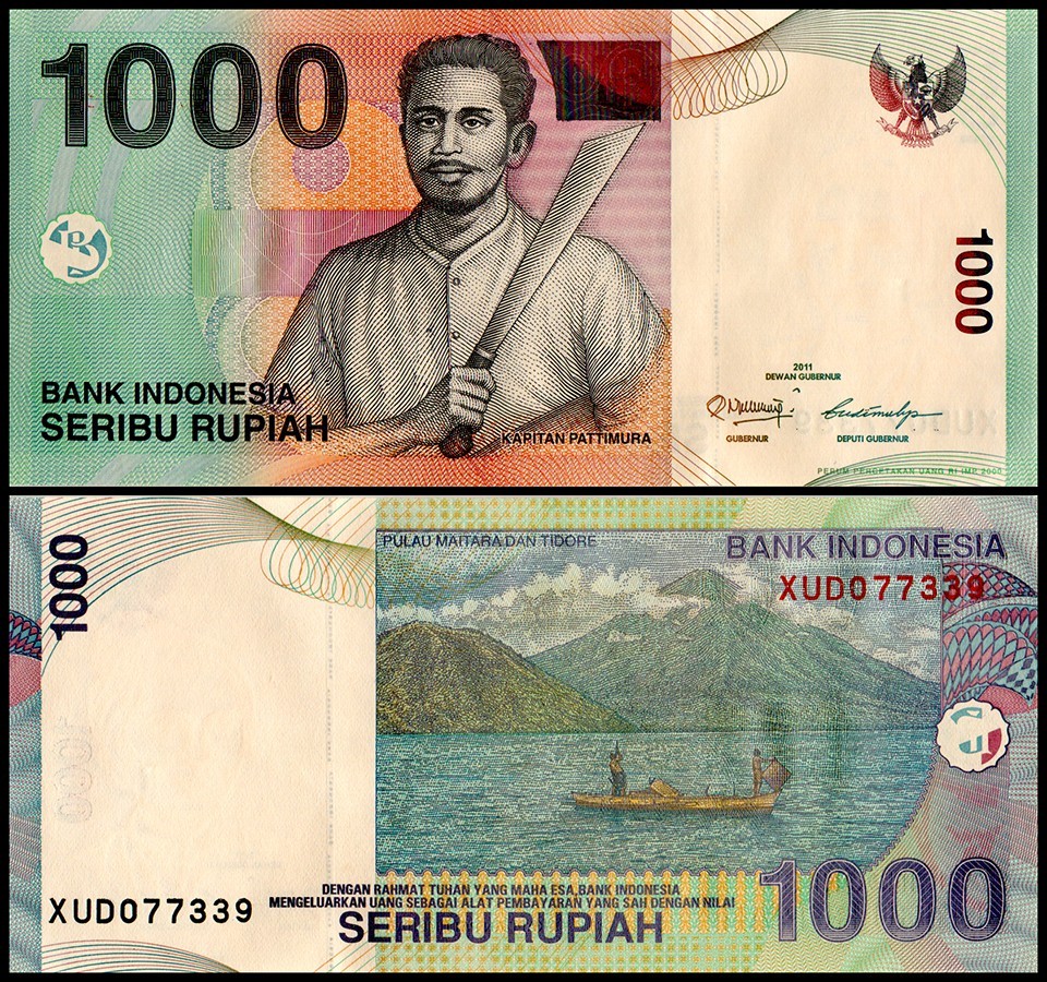 Indonesia 1000 Rupiah, 2011, P-141k, UNC, REPLACEMENT