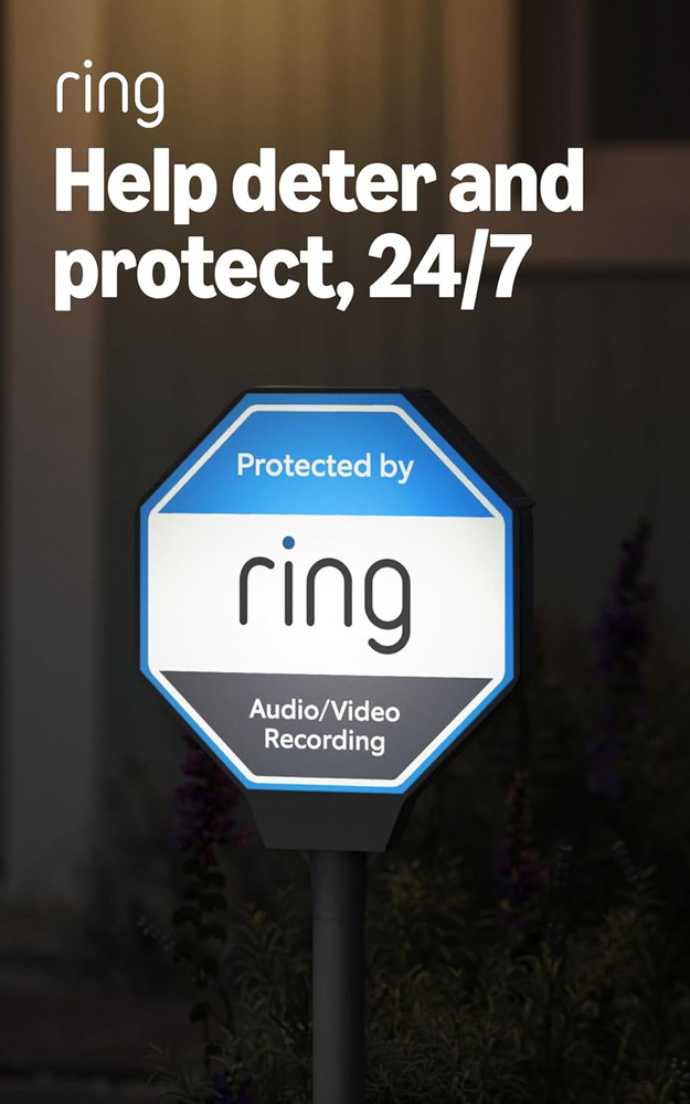 Beacon — Help Deter Crime 24/7, Solar Security Sign, Works on Amazon Sidewalk, S