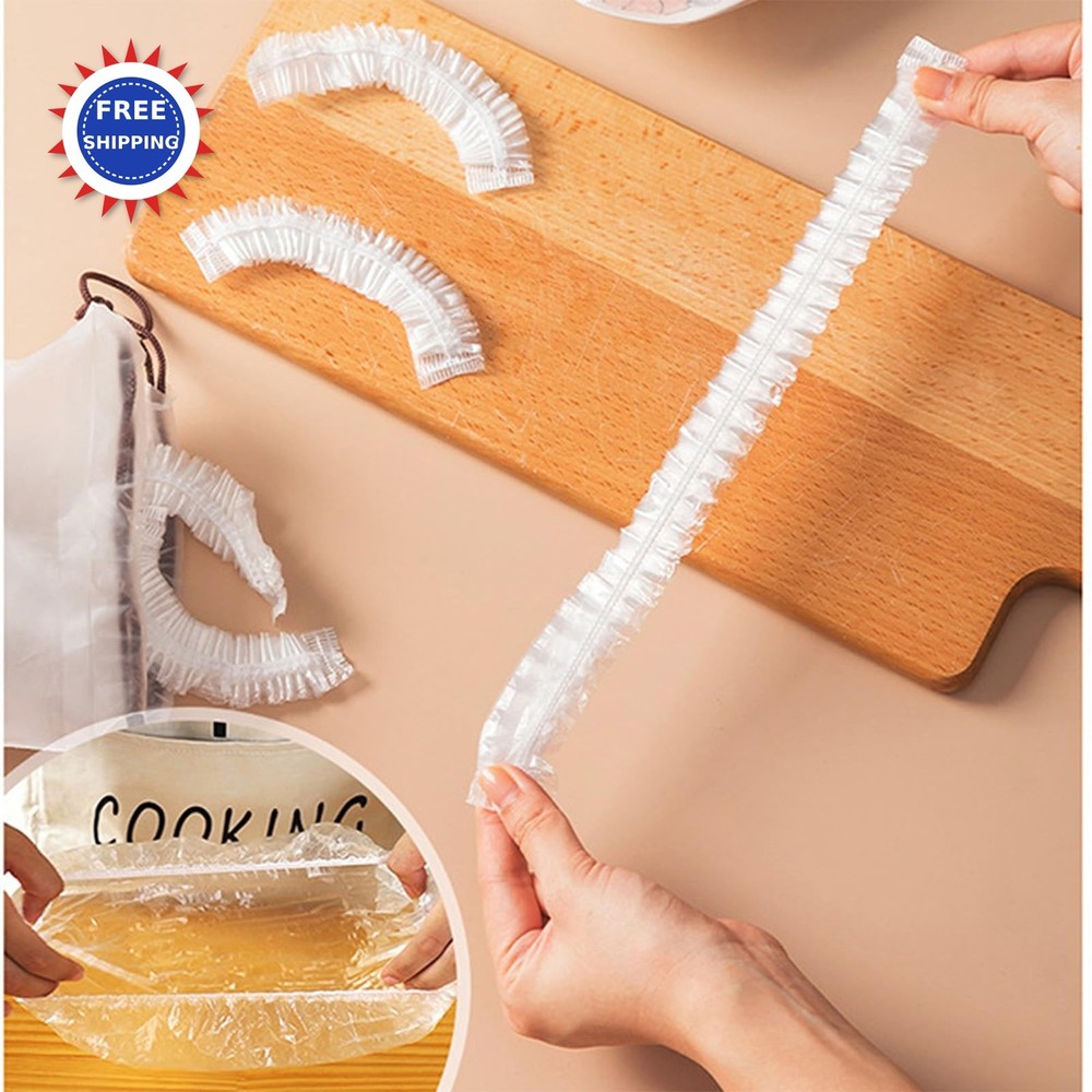 300pcs Reusable Elastic Food Covers Universal Stretchable Clear Adjustable