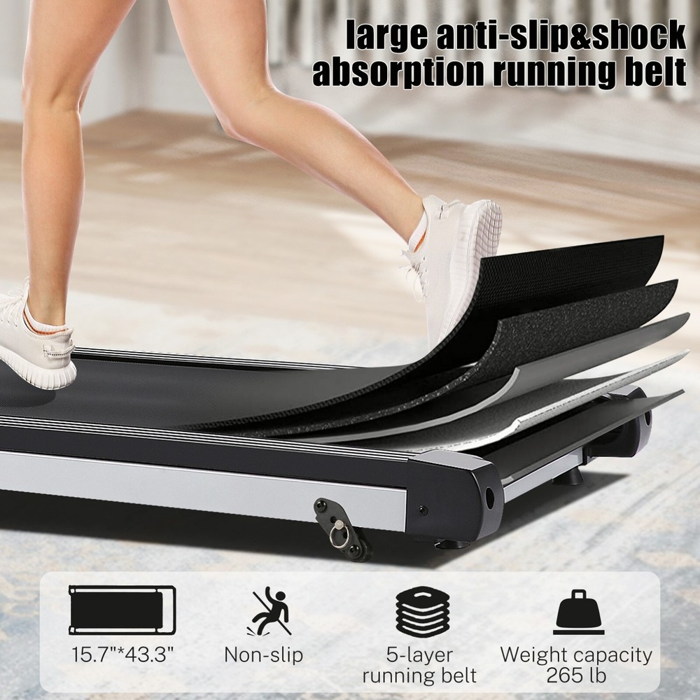 3.25HP Folding Treadmill with HD Touchscreen Walking/Running Treadmill Machine~