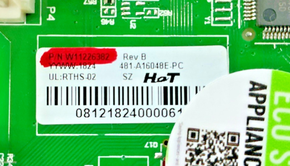 W11226382 OEM Whirlpool Refrigerator Main Control Board Replacement