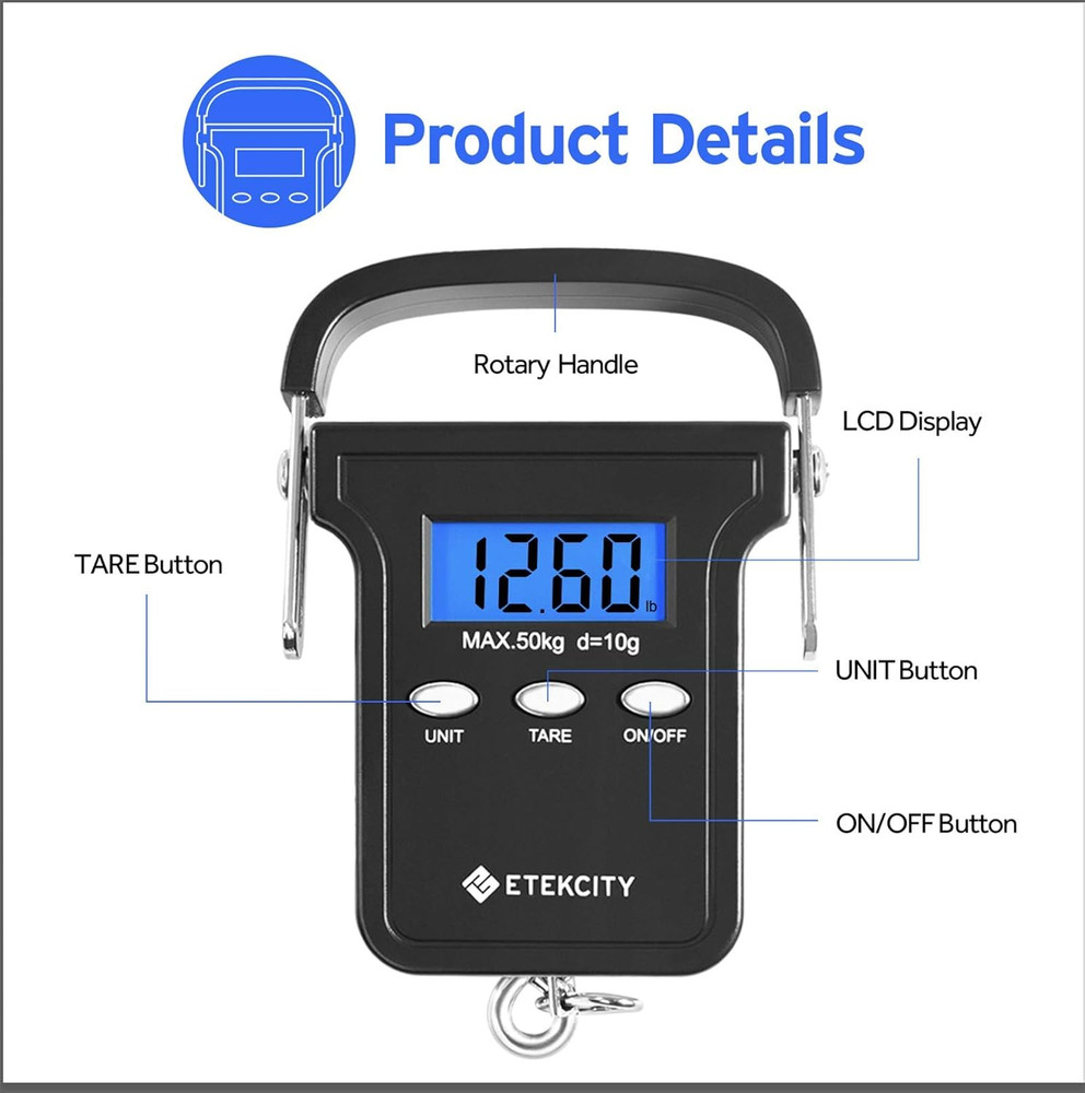Professional Digital Trigger Pull Scale Gauge with Hook Clear LCD Display