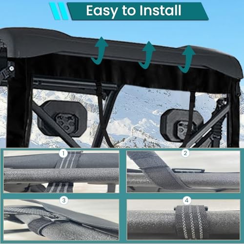 CFMOTO Uforce 600 Rear Windshield,UTV Cab Enclosure Water-Resistant Zipper