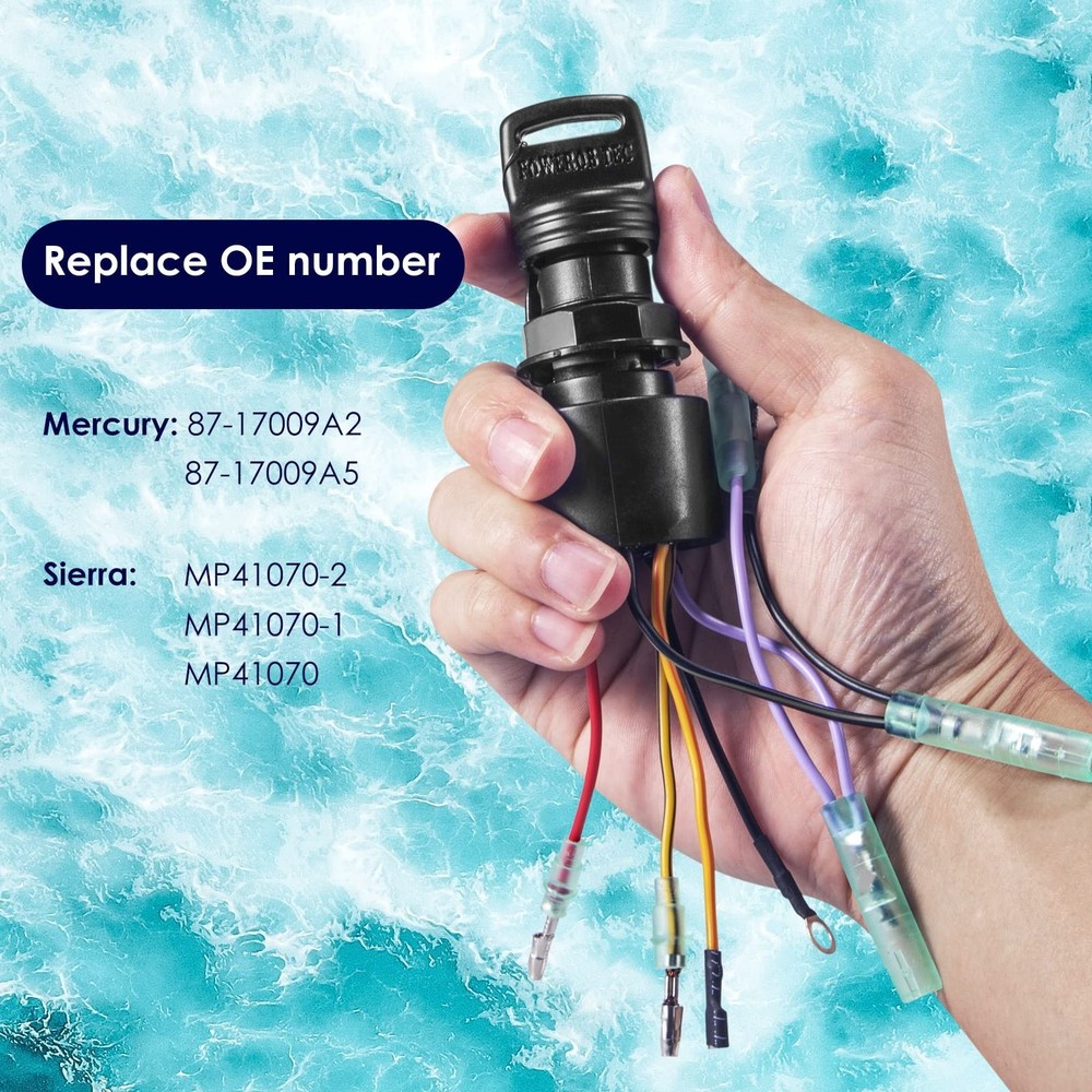 Boat Ignition Switch with Key Replacement for Mercury, Boat Engine Ignition S...