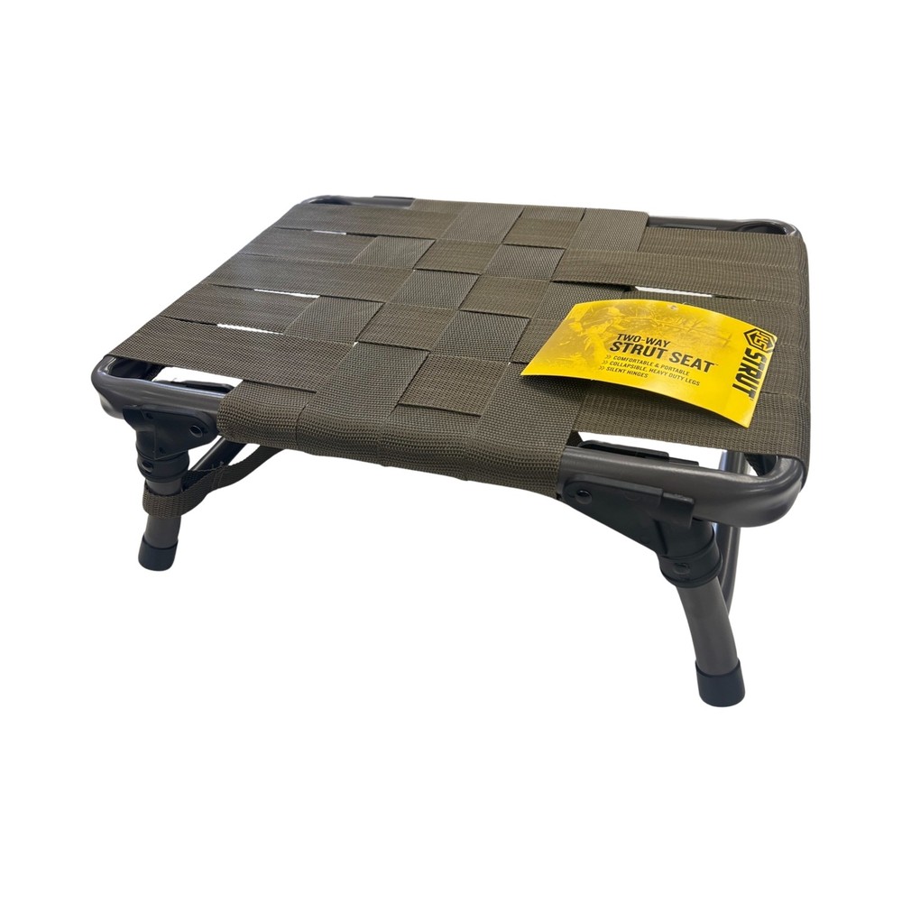 Strut Seat with Folding Legs & 2 " Nylon Webbed Seat | Durable Compact Portable
