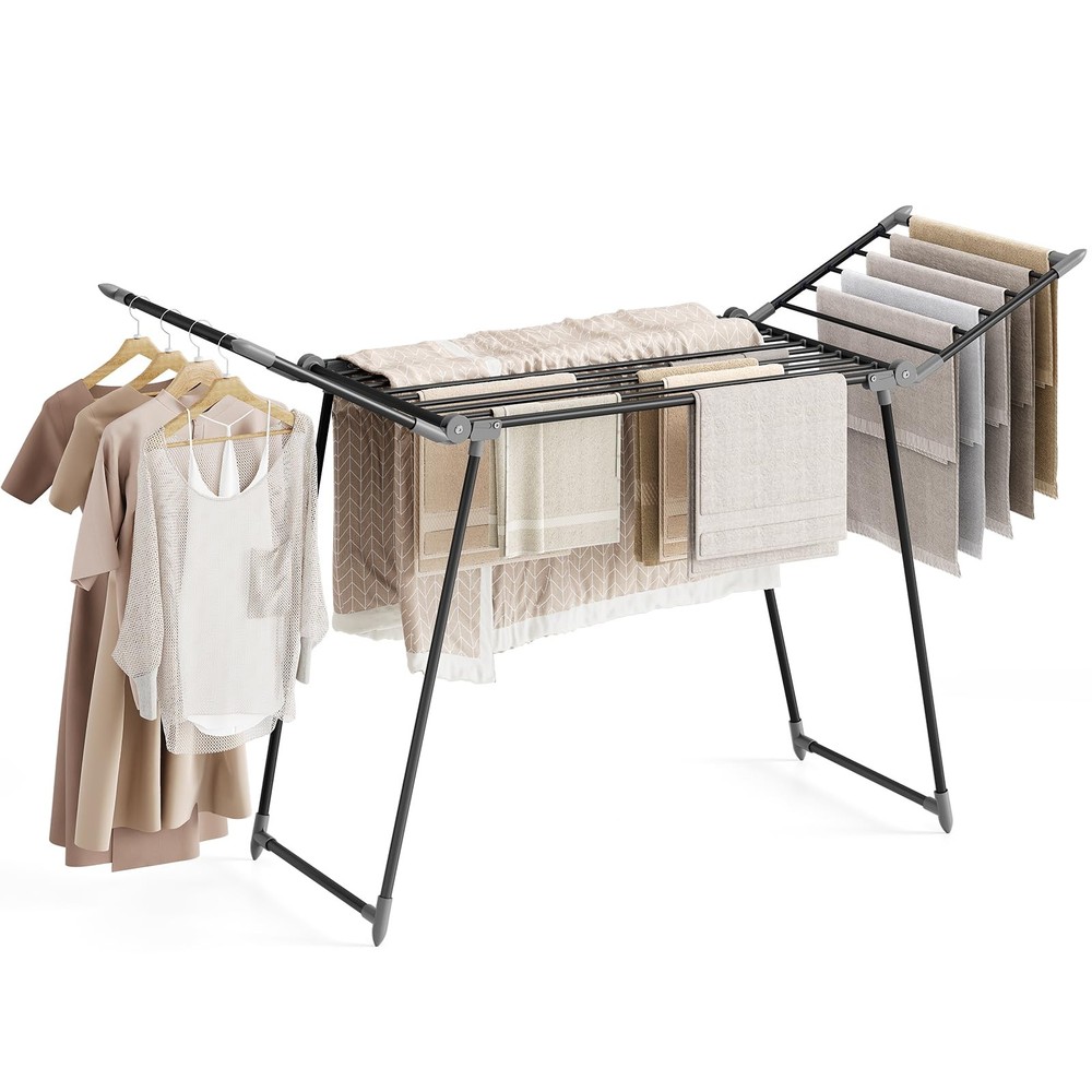 Clothes Drying Rack Foldable, Large Drying Rack Clothing, Winged Laundry Rack...