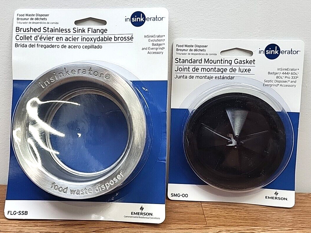 InSinkErator FLG-SSB Brushed Stainless Sink Flange W/ STD Mounting Gasket SMG-00