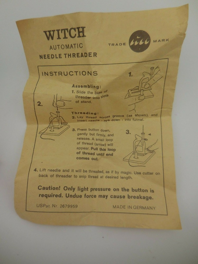 Vintage Witch The Automatic Needle Threader made in Western Germany