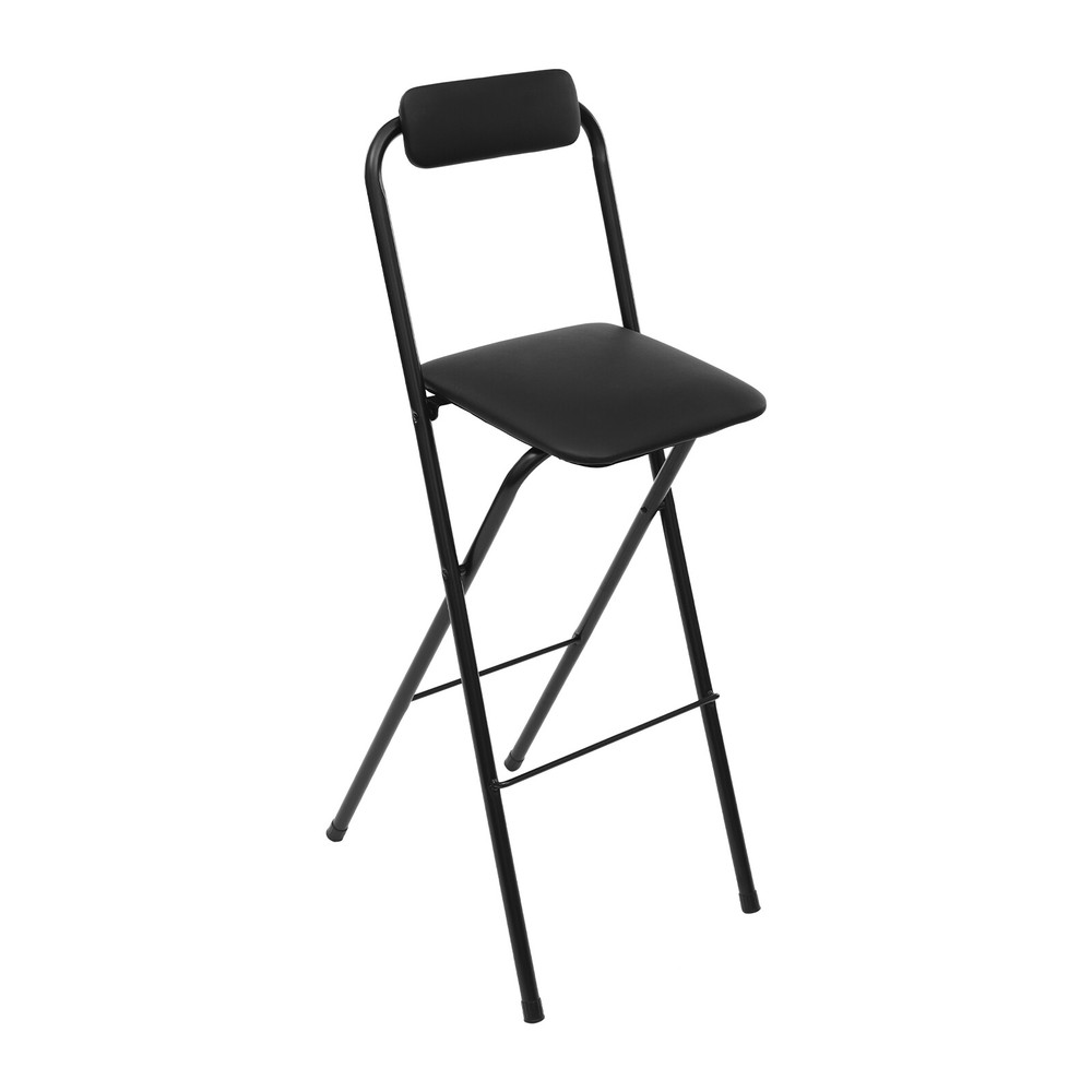 70cm Folding Bar Stool with Backrest, Tall Foldable Stool Chair Portable 1 Pc