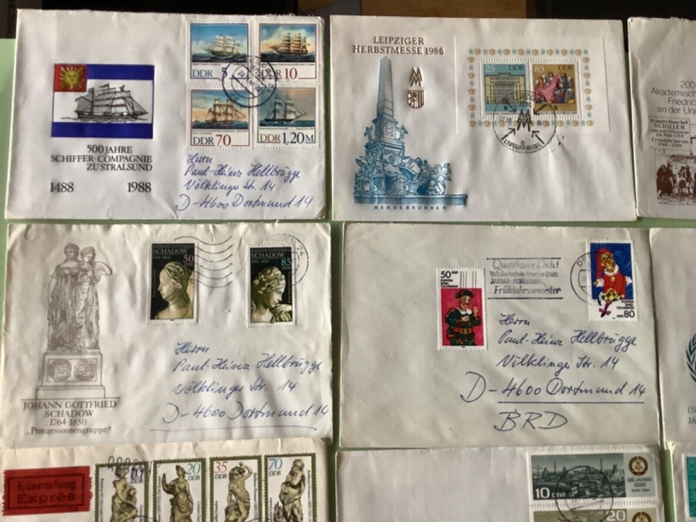German Democratic Republic postal stamps covers 12 items Ref A1429