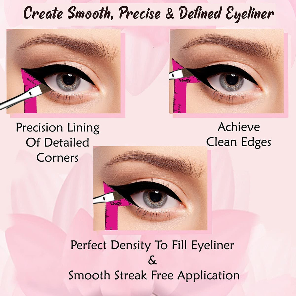 Eyeliner Stencil & Brush Set – Waterproof Tool for Cat Eye & Wing Tips