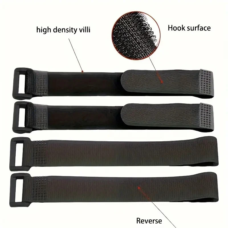 12" BLACK, HOOK & LOOP CABLE TIES NYLON STRAPS - 5 PACKS