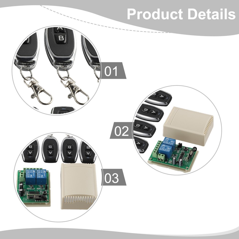 2 CH Wireless Gate Garage Door Opener Remote Control Switch Receiver Transmitter