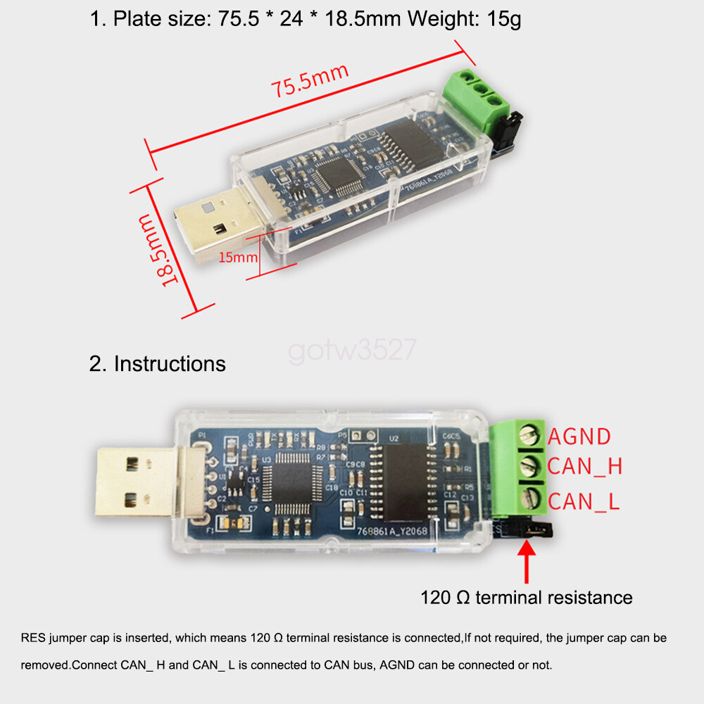 USB to CAN Module ADM3053 Isolation Version CAN Bus Debugging Assistant w/ Shell