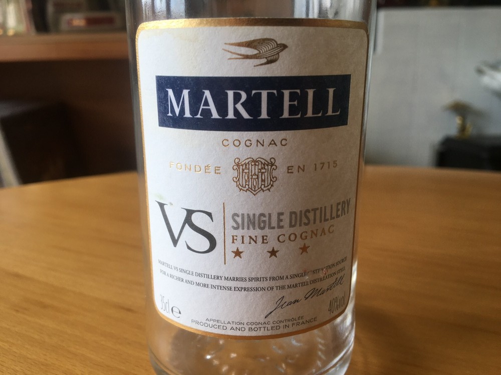 EMPTY MARTELL COGNAC 35CL BOTTLE