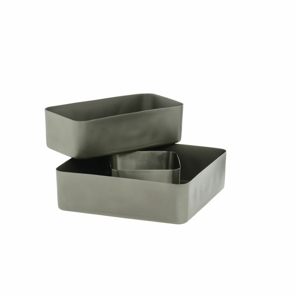 HUBERT Serving Pan Display Pan Soft Touch Rectangular Silver Stainless Steel - 4