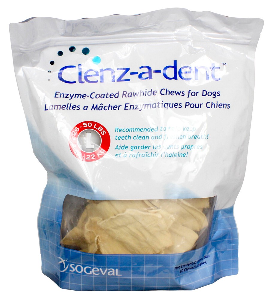 Clenz-a-dent Rawhide Chews for Large Dogs (30 count)