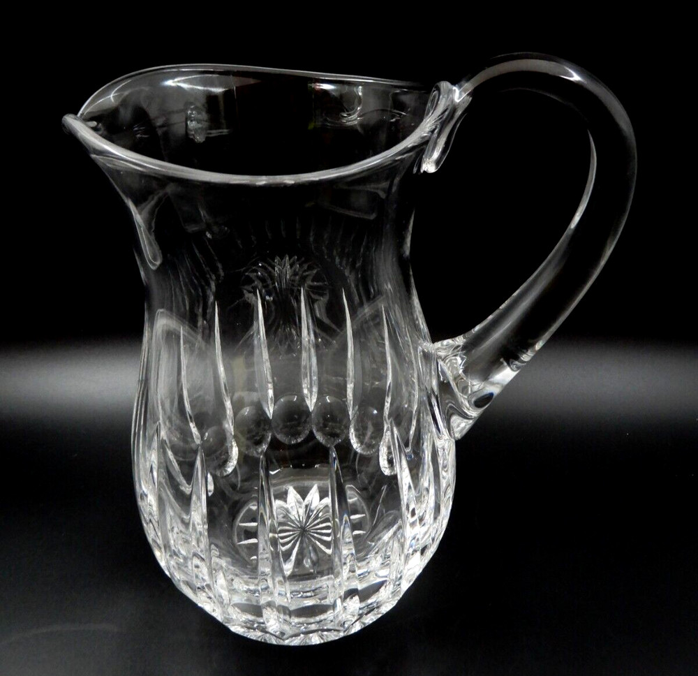 ATLANTIS CRYSTAL 8-1/2" TALL CLEAR TATTOO PATTERN PITCHER
