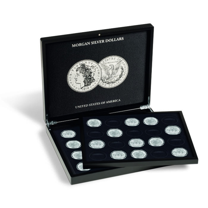 Morgan Silver Dollar Collection Presentation Box Gift Case + Extra Coin Tray