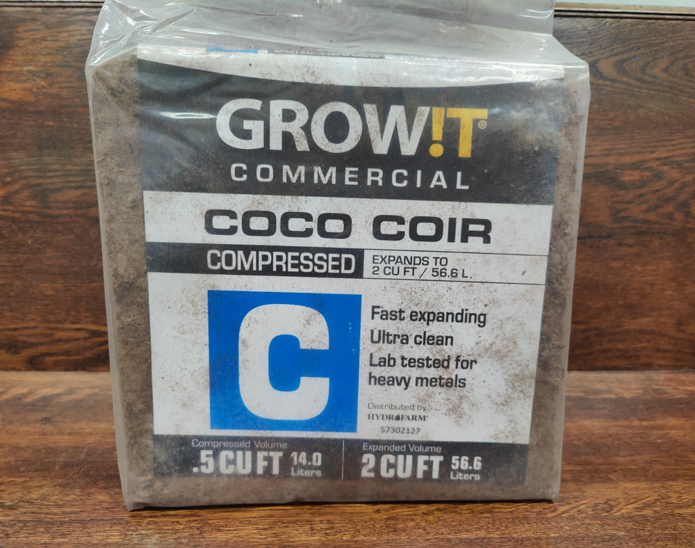 GROW!T Compressed Coco Coir, .5 cubic ft (2 cubic ft when expanded) Brand New!