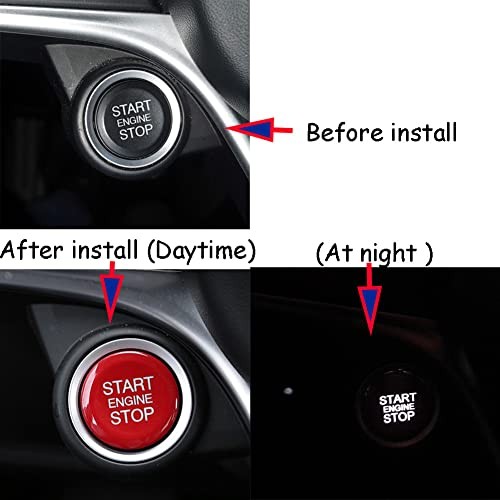 ABS Car Engine Start Stop Switch Button Cover Trim Replacement for Alfa Red