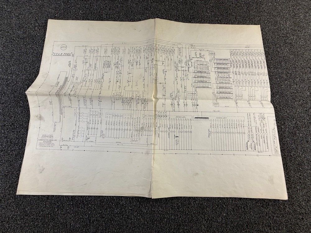 Williams Star Pool Pinball Machine Game Manual Schematics ORIGINAL
