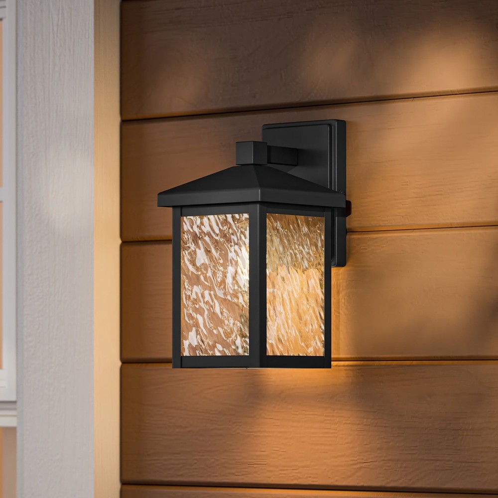 Matte Black Traditional One-Light Outdoor Wall Lantern
