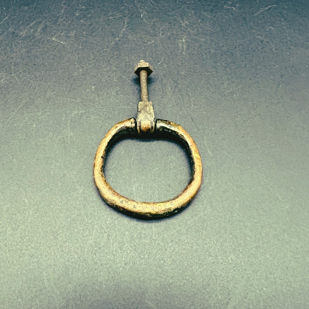 Vintage Brass Drop Ring Pull 1 3/4" Diameter
