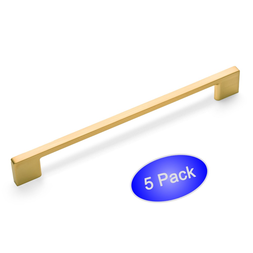 *5 Pack* Cosmas Cabinet Hardware Brushed Gold Modern Handle Pull #11244-192BG
