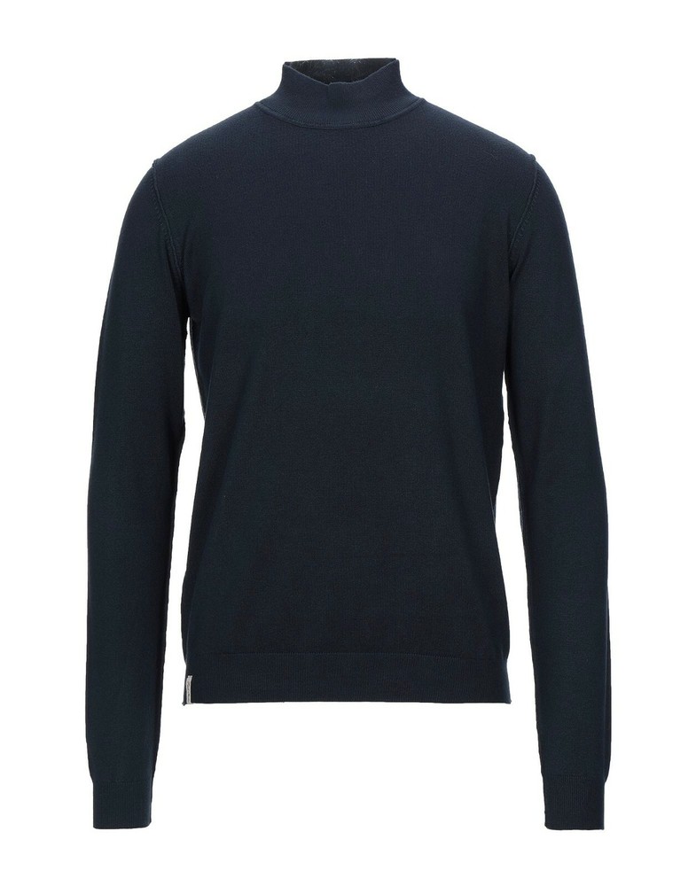 Sweater Pullover Turtleneck Slim Fred Mello FMKENT Blue Black