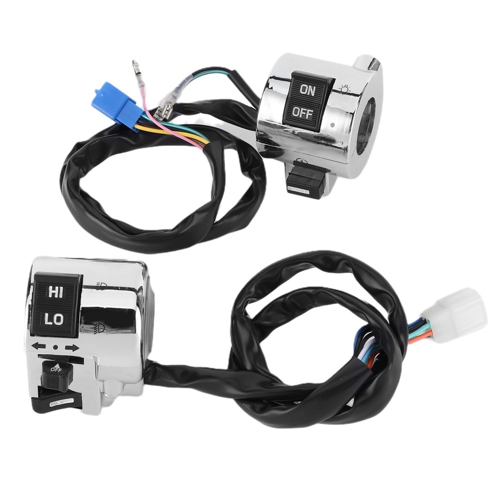 Pair Motorcycle Handlebar Switch Control Button For Turn Signal Headlight Horn