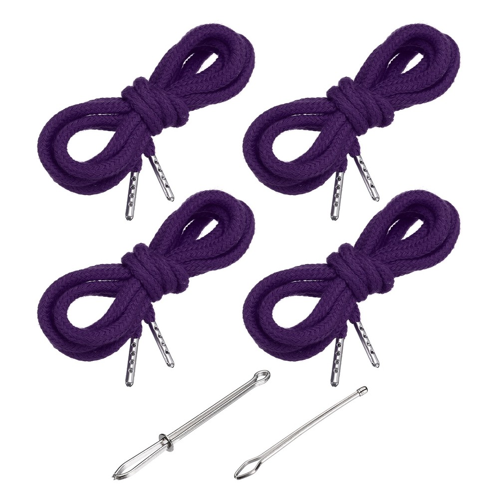 4pcs 51 Inch Replacement Drawstring Cords with Threaders, Deep Purple