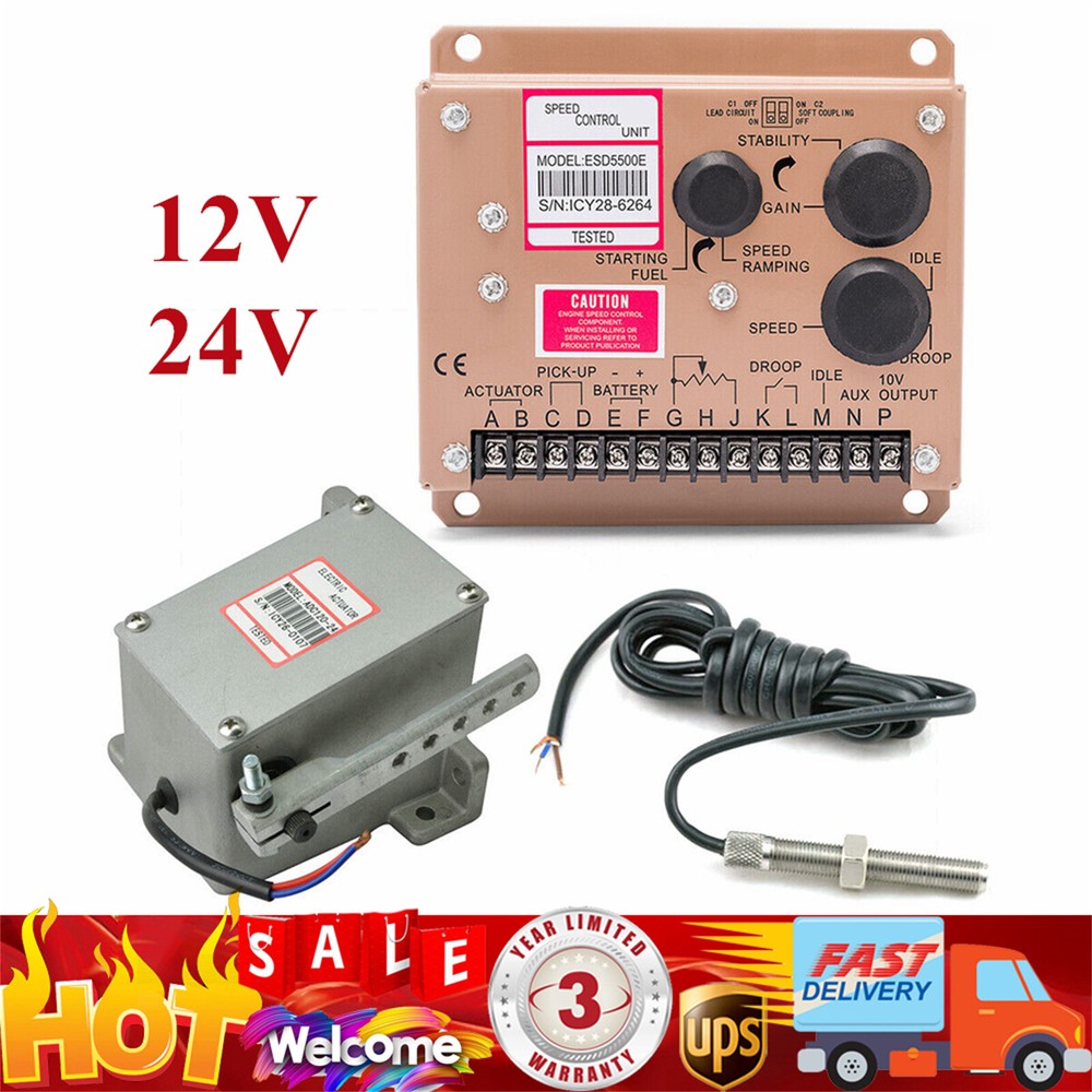 12/24V Electronic Engine Speed Controller Governor ESD5500E Generator Genset US!