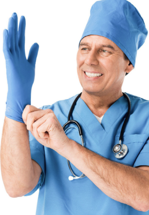 Kingfa Blue Nitrile Gloves 4 Mil