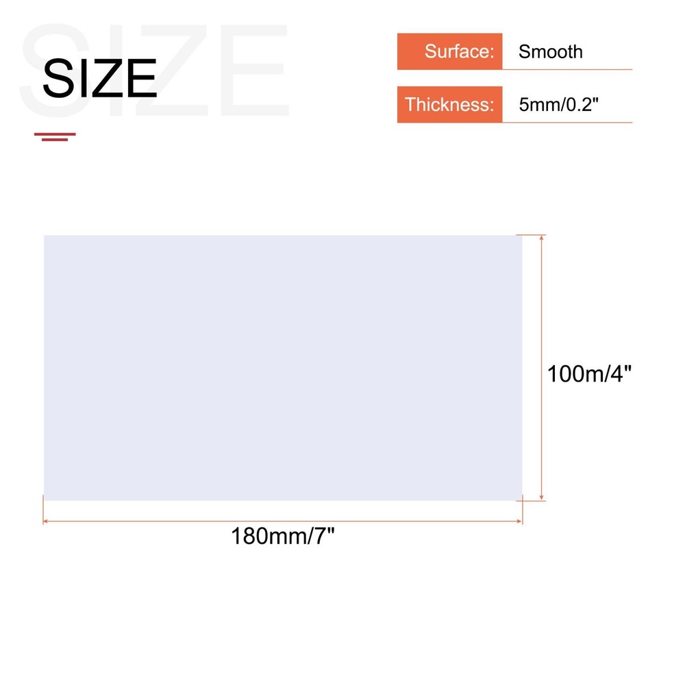 White ABS plastic sheet 7x4x0.2" for building model, panel, 2pcs