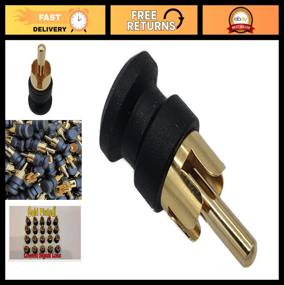 20 pcs Gold RCA SHORTING CAPS - Noise Stopper Gold Plated Cap Dust Protector RCA