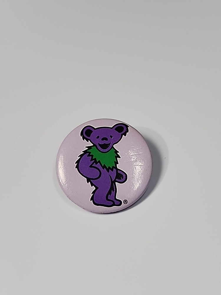 Grateful Dead Bear Button Pin 1.25"