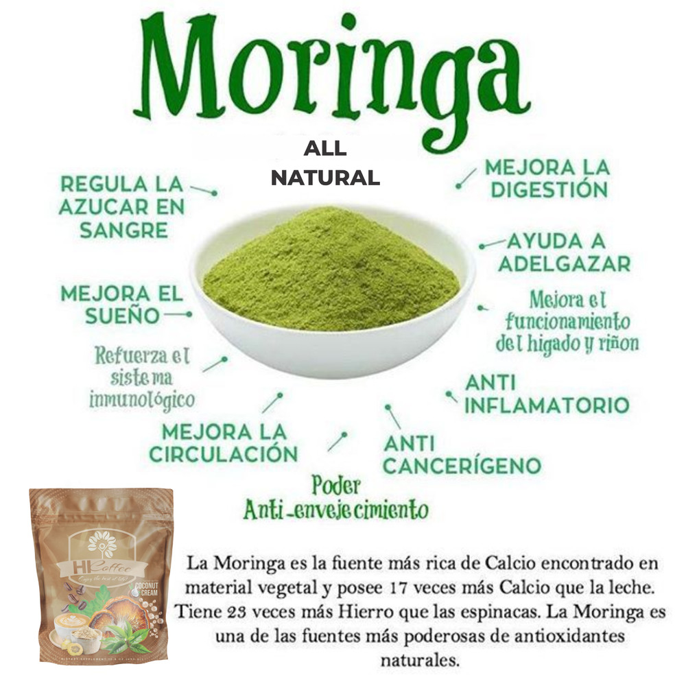 HICOFFEE (Ganoderma-Maca-Collagen-Moringa-Green Tea-MCT-Cappuccino)